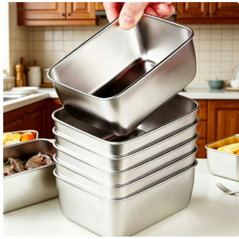Food Storage Containers Set - Leakproof Stackable Stainless Steel Food Container