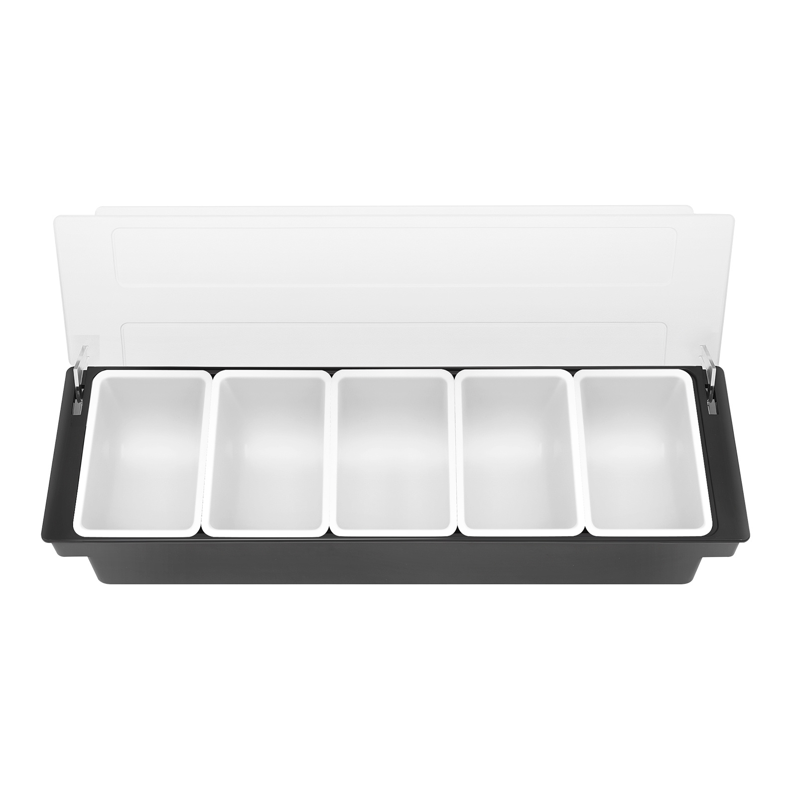 Stackable Pantry Bin - 5 Compartments Divided Food Storage Container
