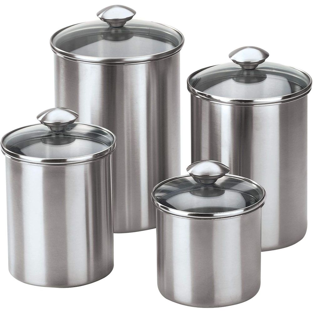 Food Storage Containers Set - 4-Piece Stainless Steel Food Storage Container