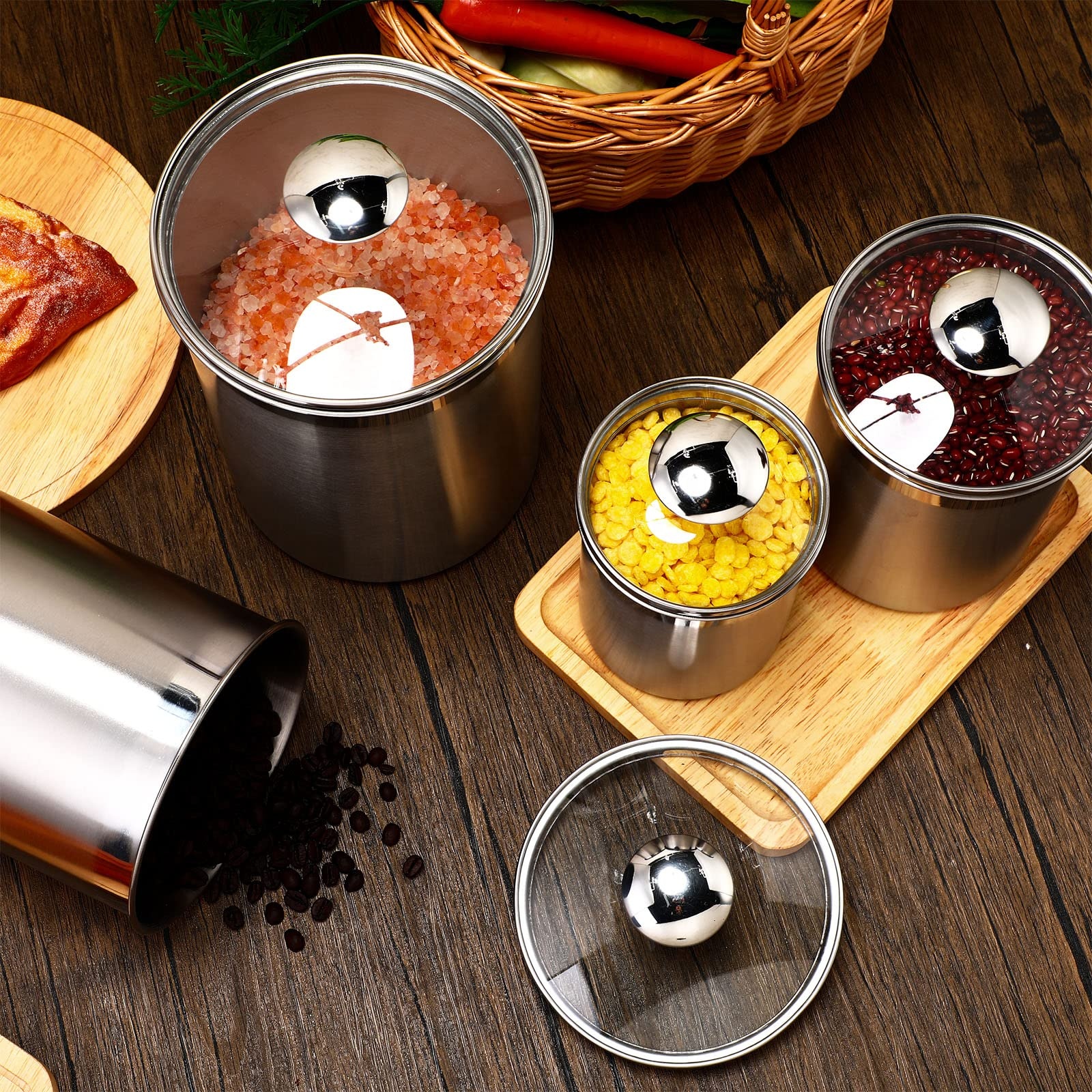Food Storage Containers Set - Food Storage Containers Tea Coffee Sugar