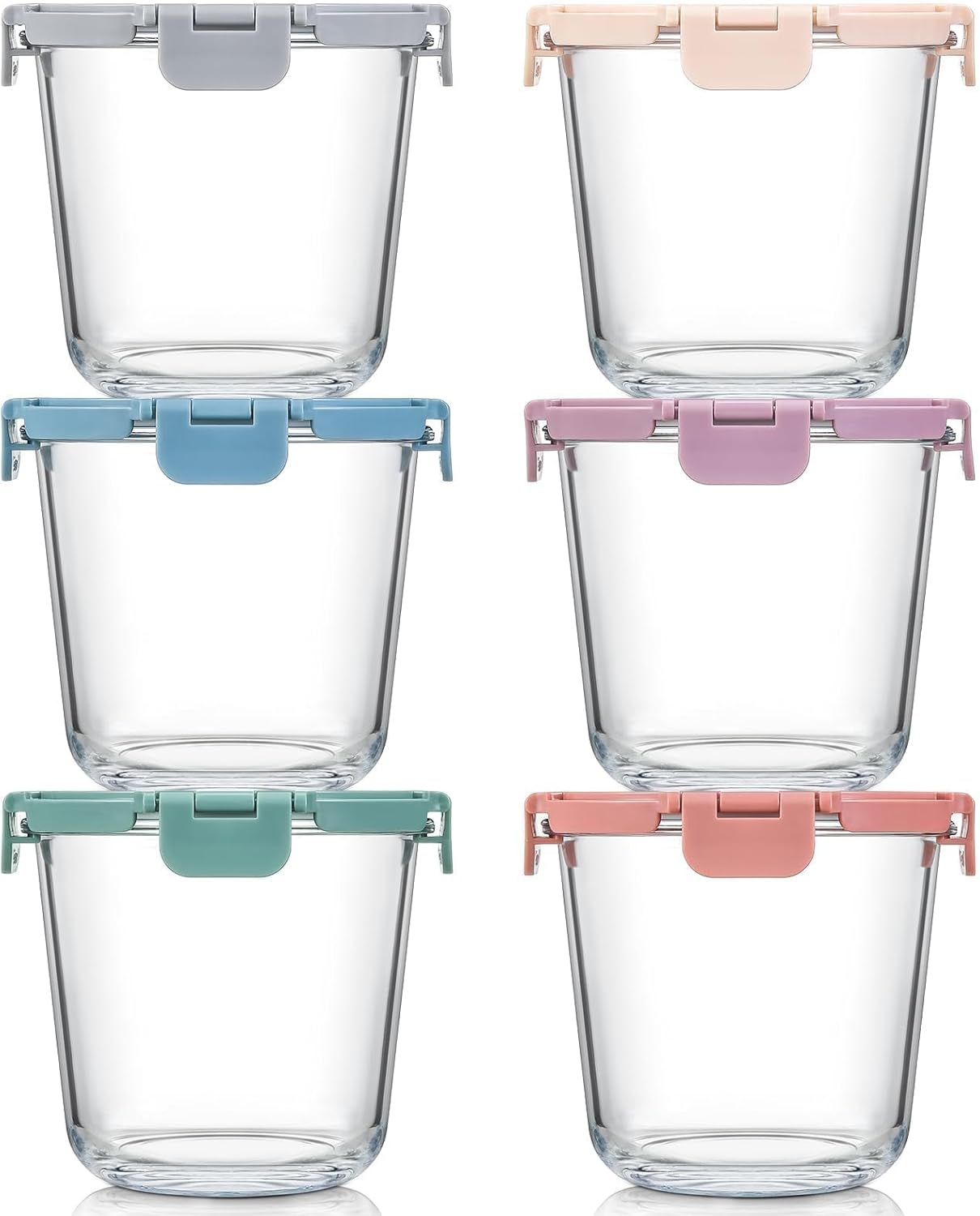 Food Storage Containers Set - [UPGRADED LID] 6 Sets 3 Cup/24oz