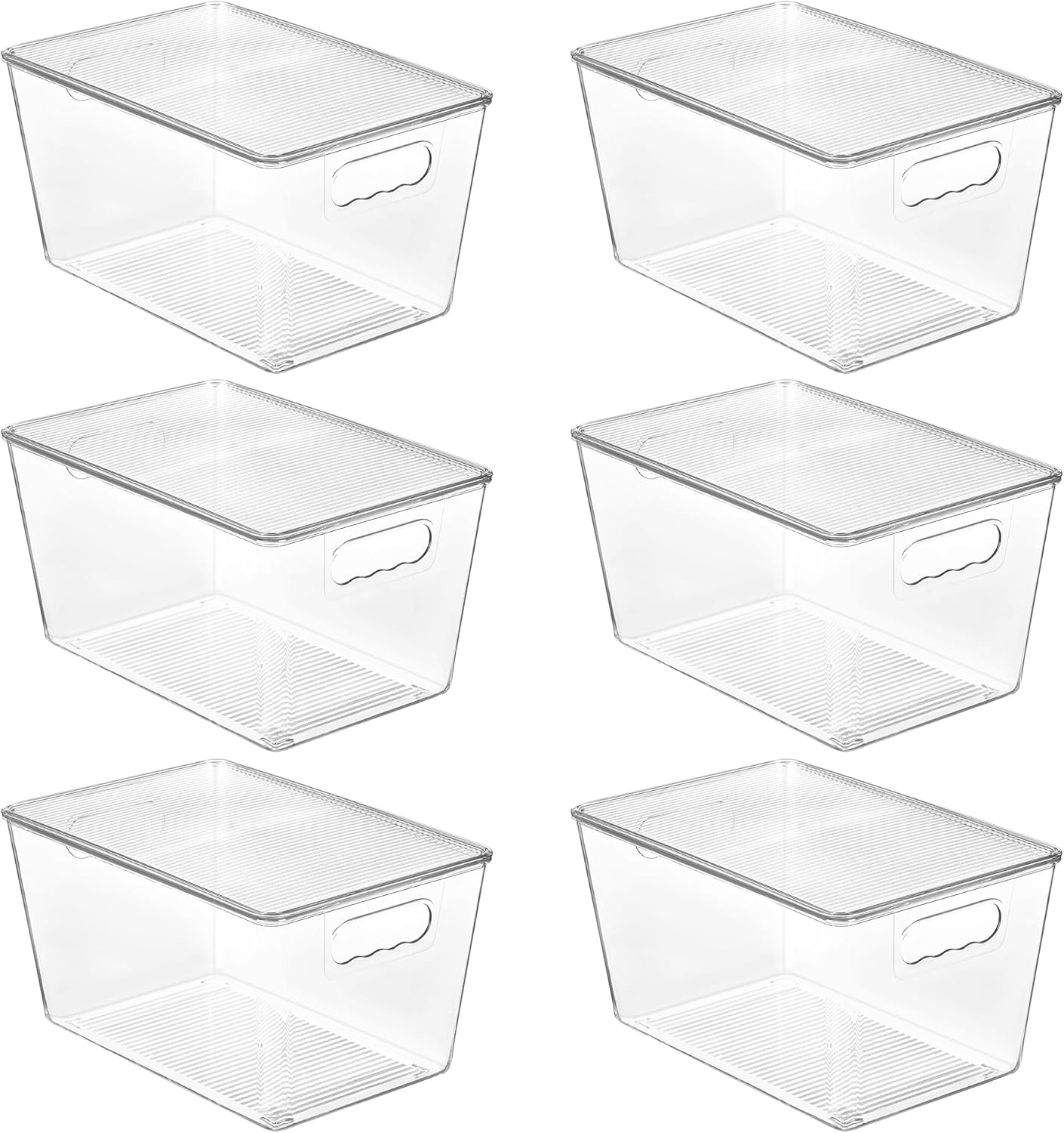 Stackable Pantry Bin - 6 Pack Clear Stackable Storage Bins