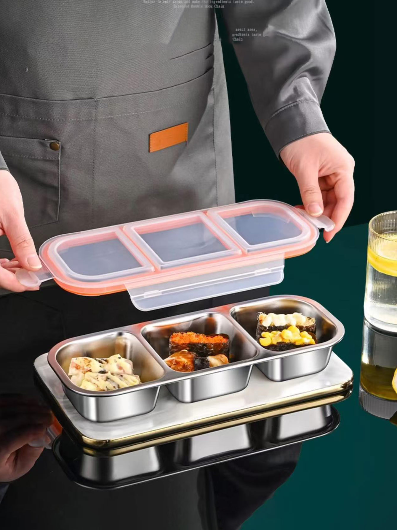 Food Storage Box Stainless Steel - 304 Stainless Steel Mini Compartment Lunch