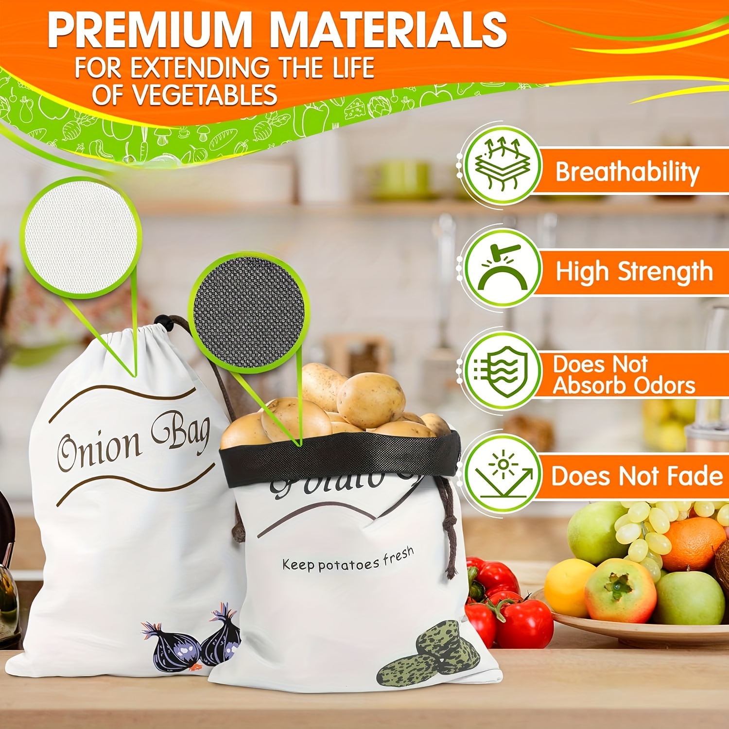 2pcs Reusable Vegetable Storag - Food Storage Roots recensione e prezzo