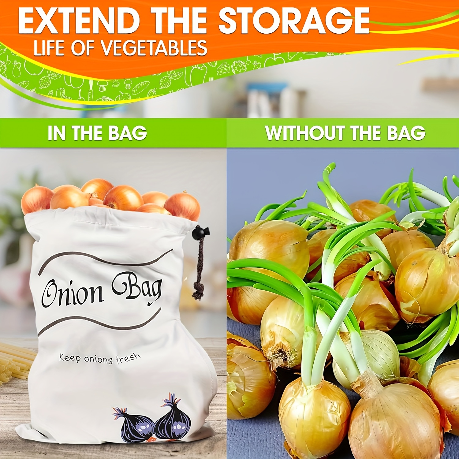 2pcs Reusable Vegetable Storag - Food Storage Roots recensione e prezzo