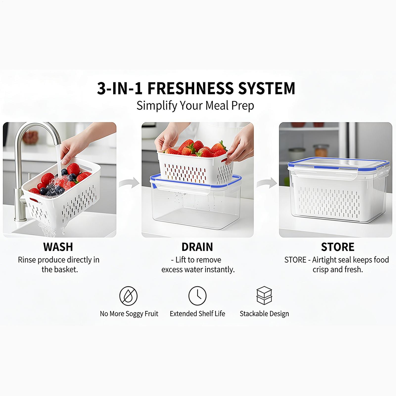 4 In 1 Food Storage Container  - Food Storage With Colander recensione e prezzo
