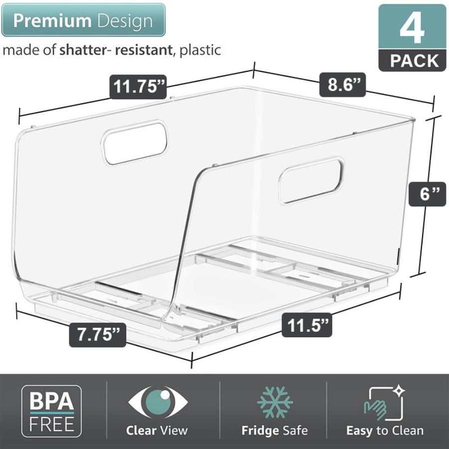Stackable Storage Bins Open Fr - Stackable Pantry Bin recensione e prezzo