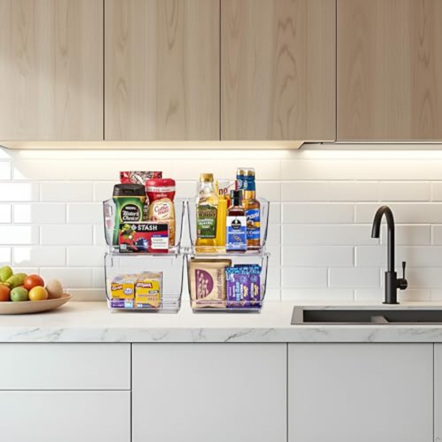 Stackable Storage Bins Open Fr - Stackable Pantry Bin recensione e prezzo