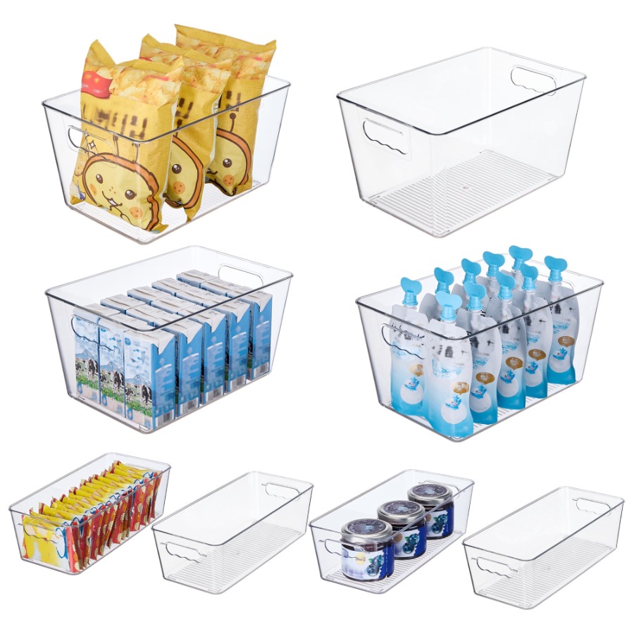 8 Pack Clear Plastic Storage B - Stackable Pantry Bin recensione e prezzo