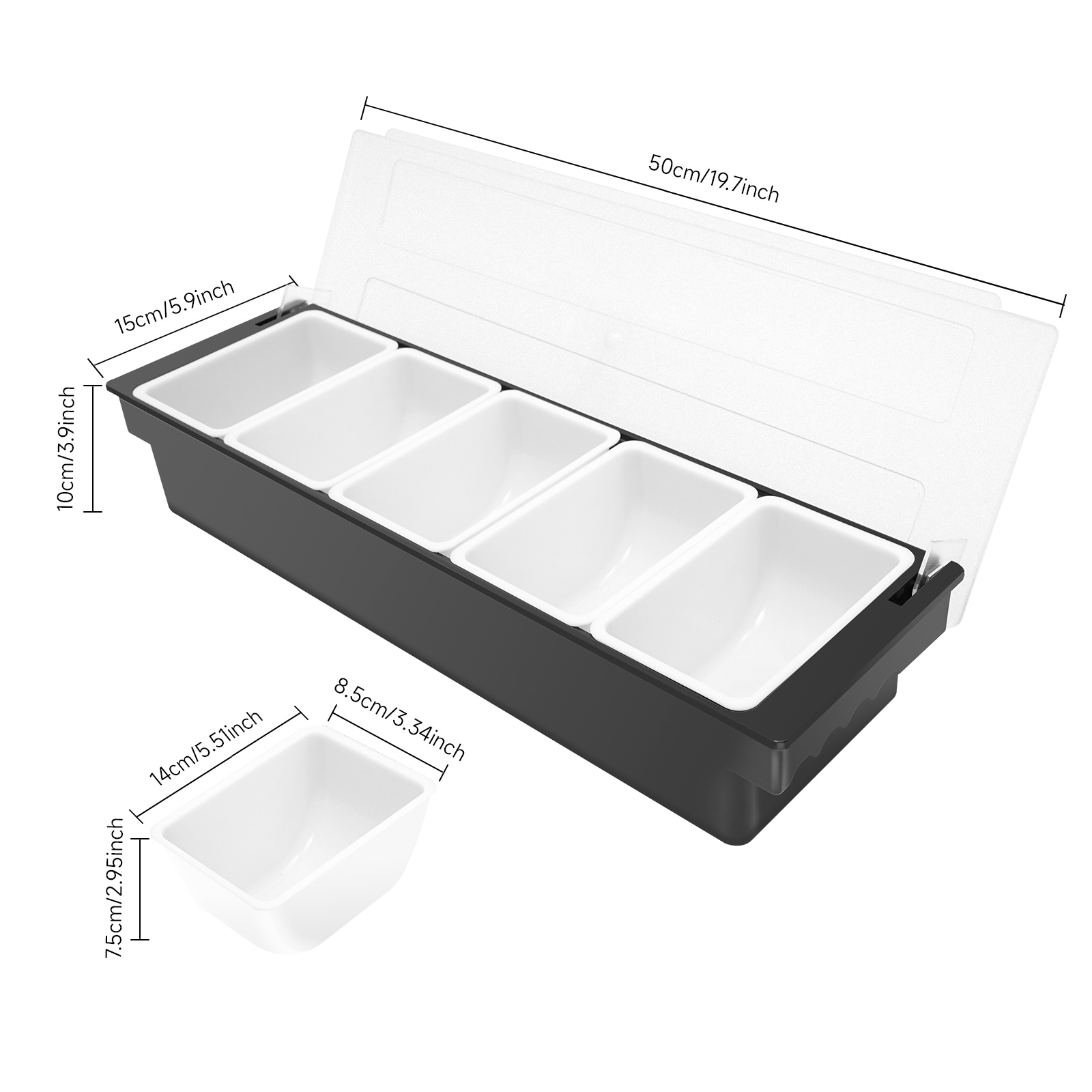 5 Compartments Divided Food St - Stackable Pantry Bin recensione e prezzo