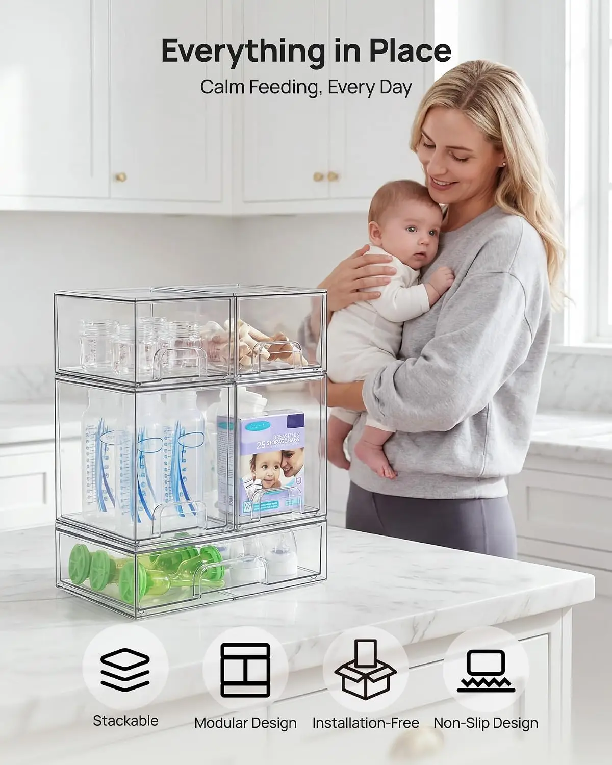 Stackable Storage Drawers Set  - Stackable Pantry Bin recensione e prezzo