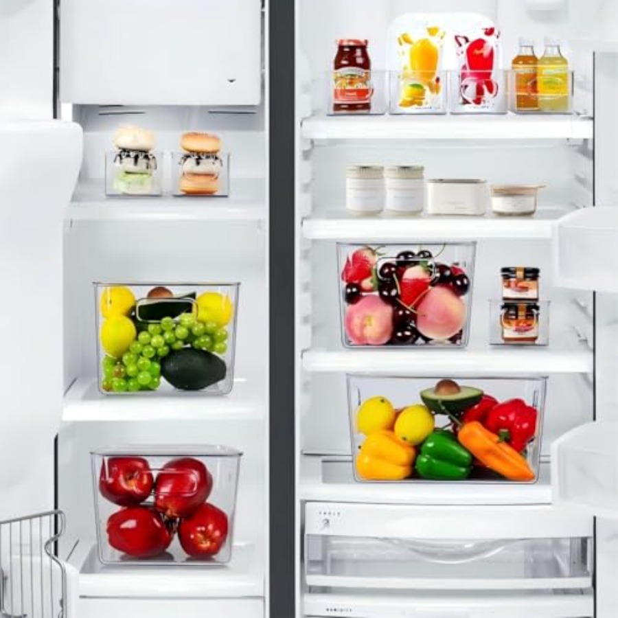 Set of 8 Clear Plastic Storage - Stackable Pantry Bin recensione e prezzo