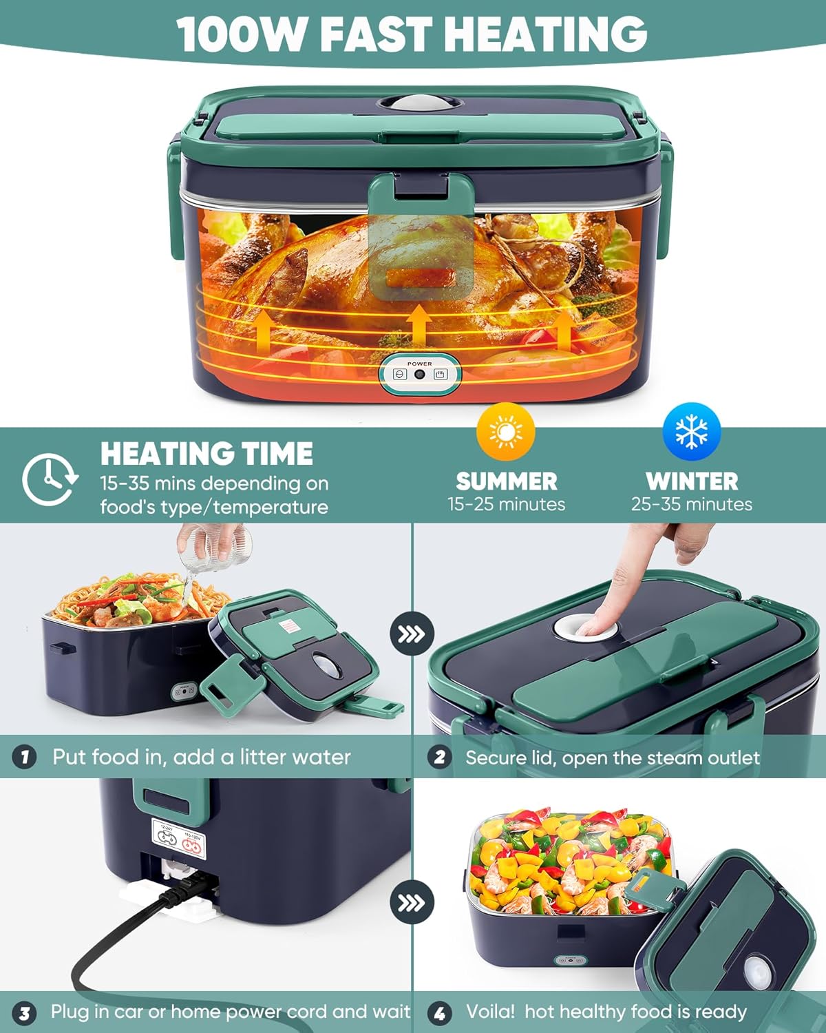 2025 New Non-Water-Filling Car - Food Storage Box Stainless Steel recensione e prezzo