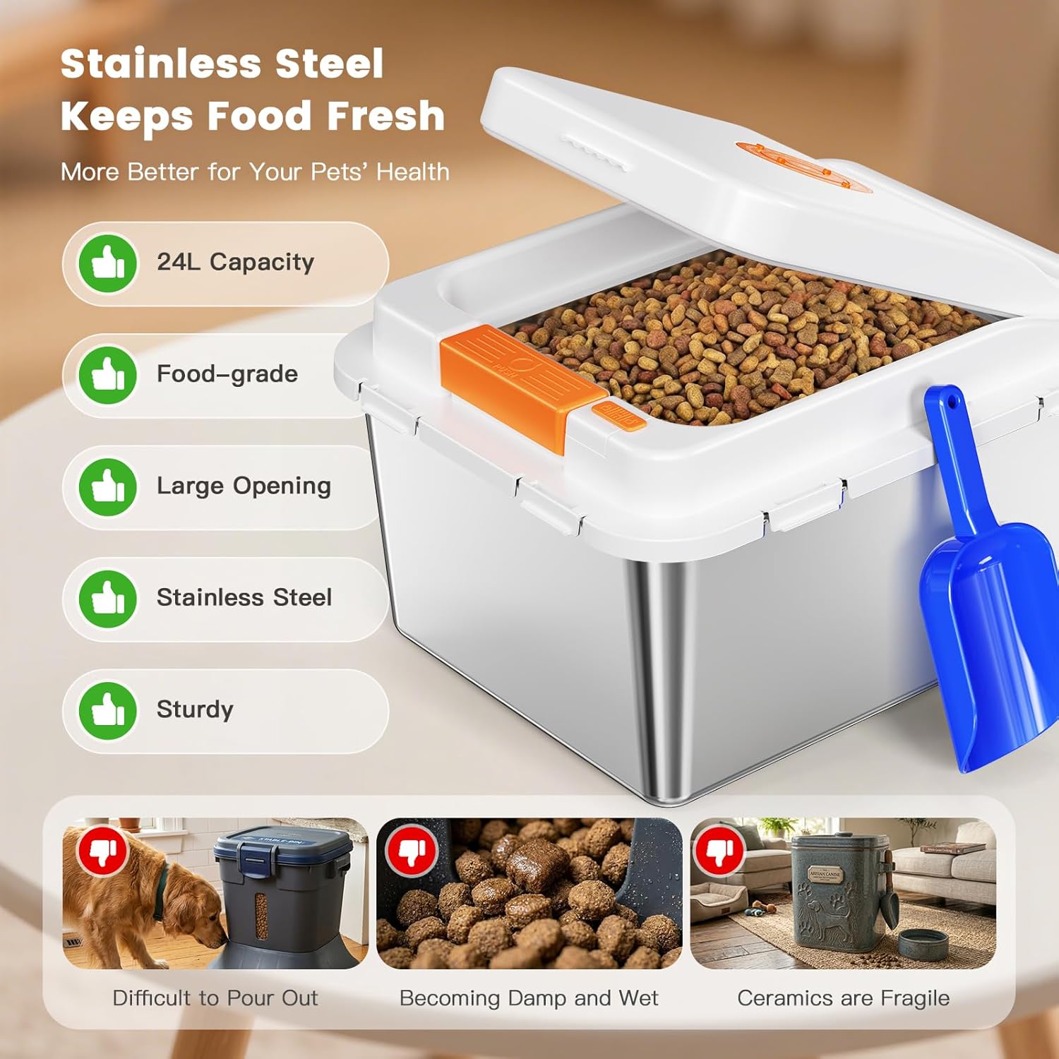 Stainless Steel Dog Food Stora - Food Storage Stainless Steel Containers recensione e prezzo