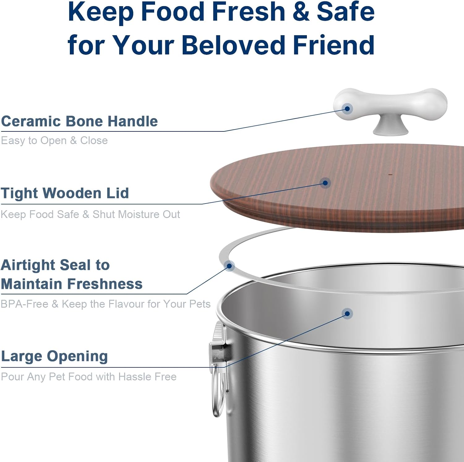 25 Lbs Stainless Steel Dog Foo - Food Storage Stainless Steel Containers recensione e prezzo