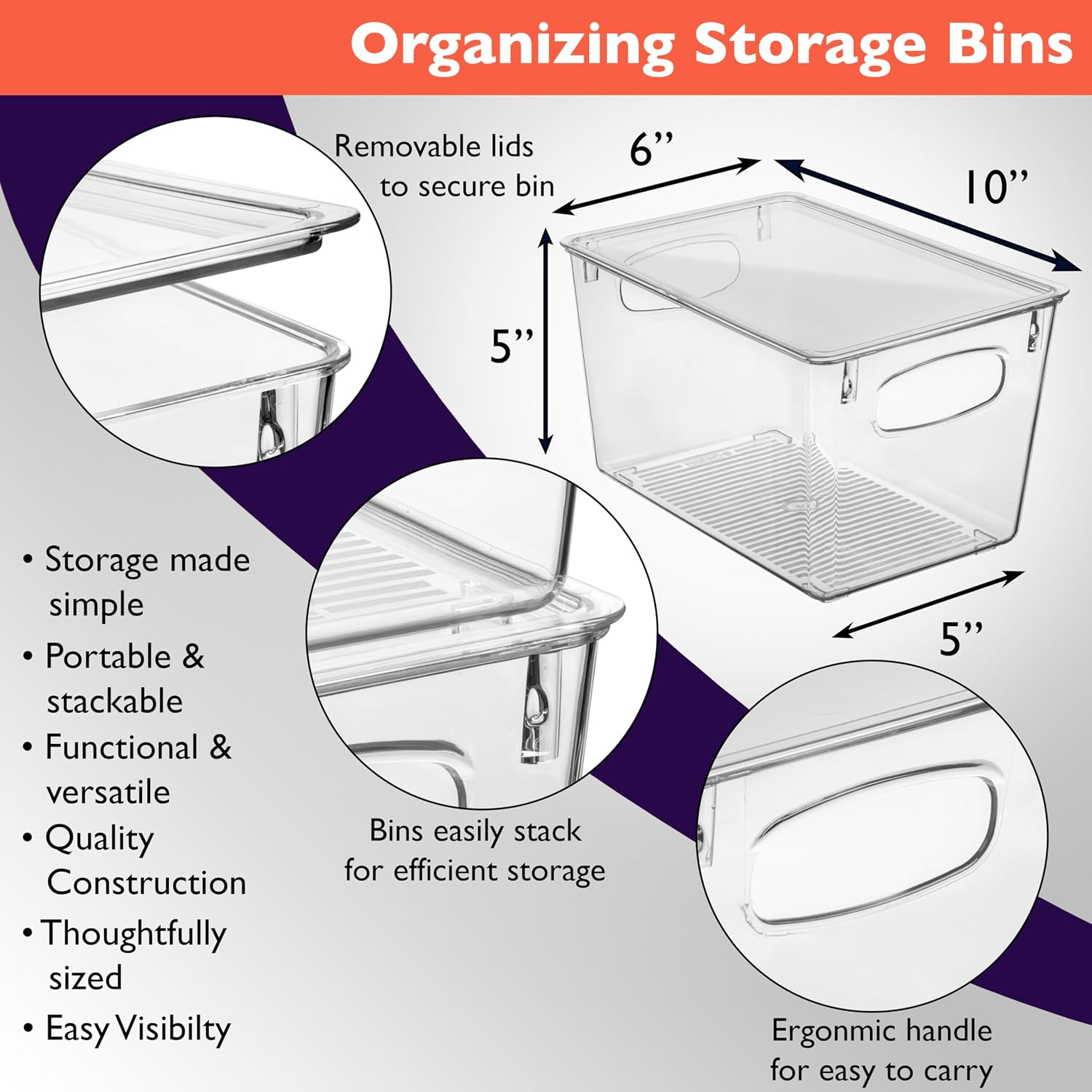 Clear Plastic Pantry Organizat - Stackable Pantry Bin recensione e prezzo