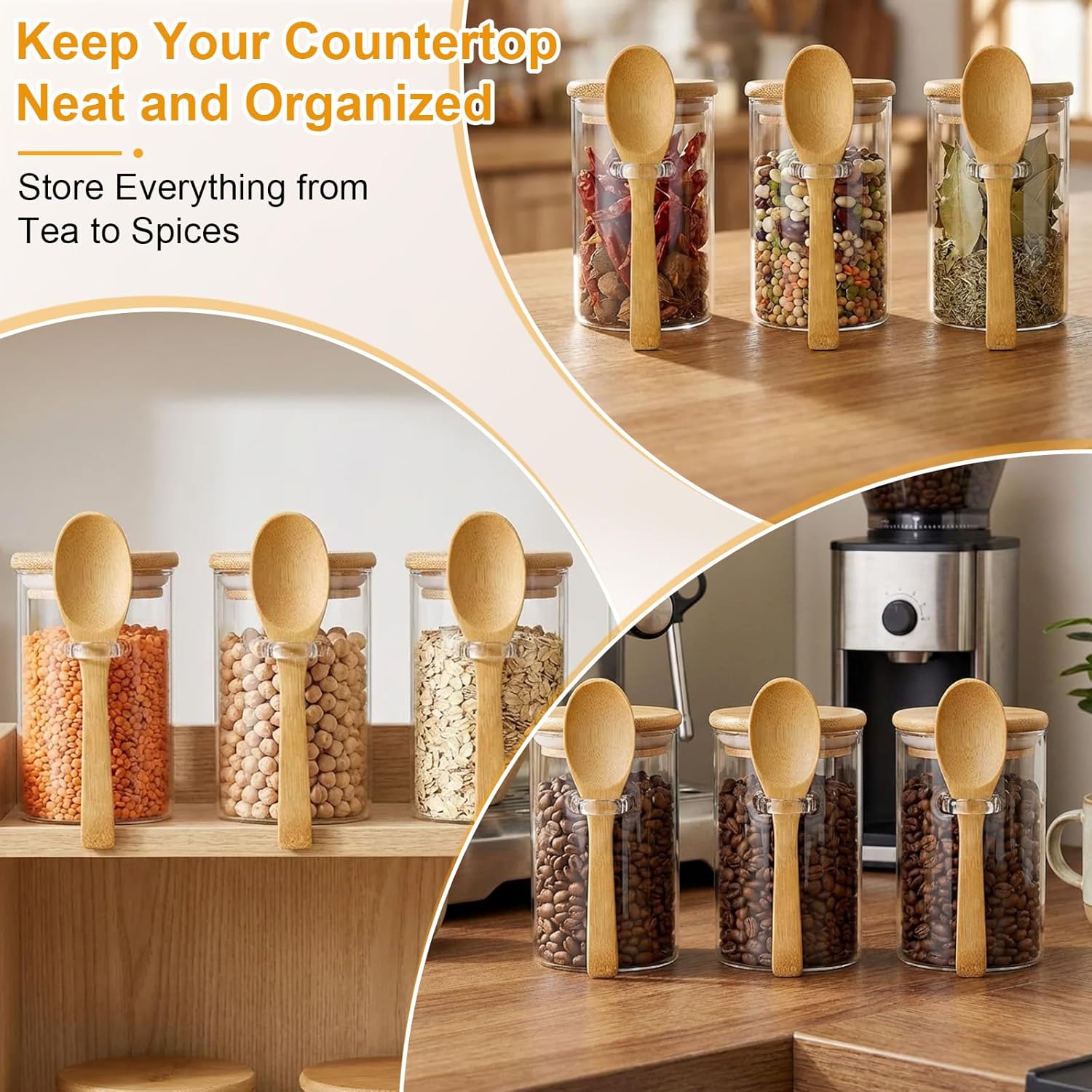 10 Pack Glass Jars with Bamboo - Food Storage Containers Set recensione e prezzo