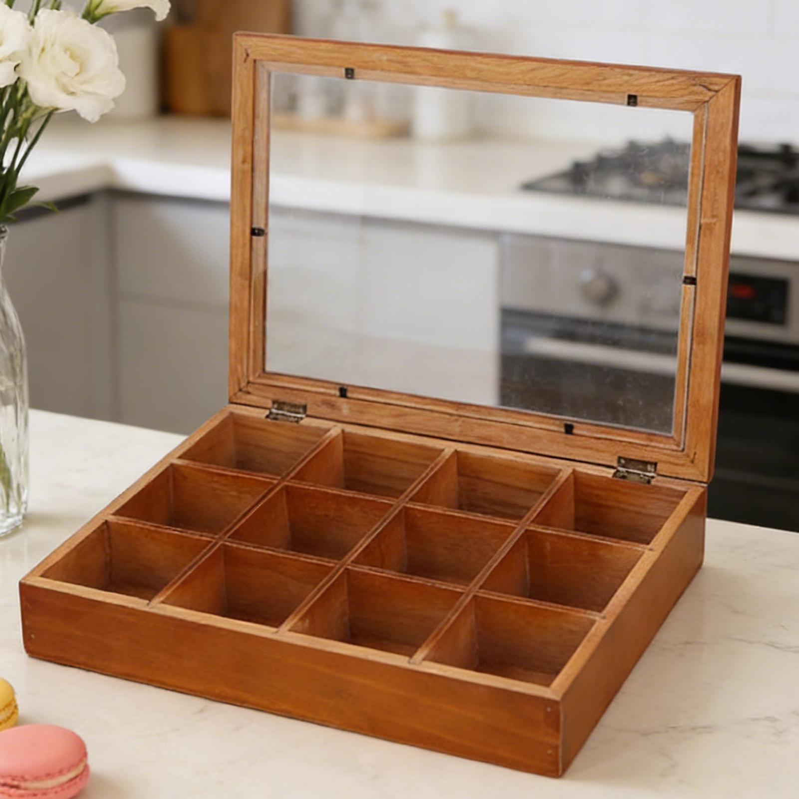 Tea Bag Storage 12-Compartment - Stackable Pantry Bin recensione e prezzo