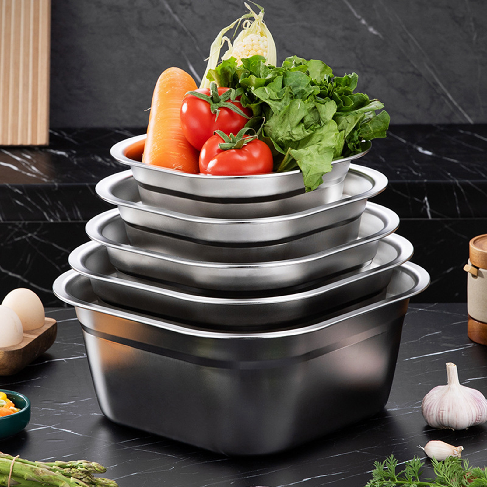 Stainless Steel Square Basin V - Food Storage Stainless Steel Containers recensione e prezzo