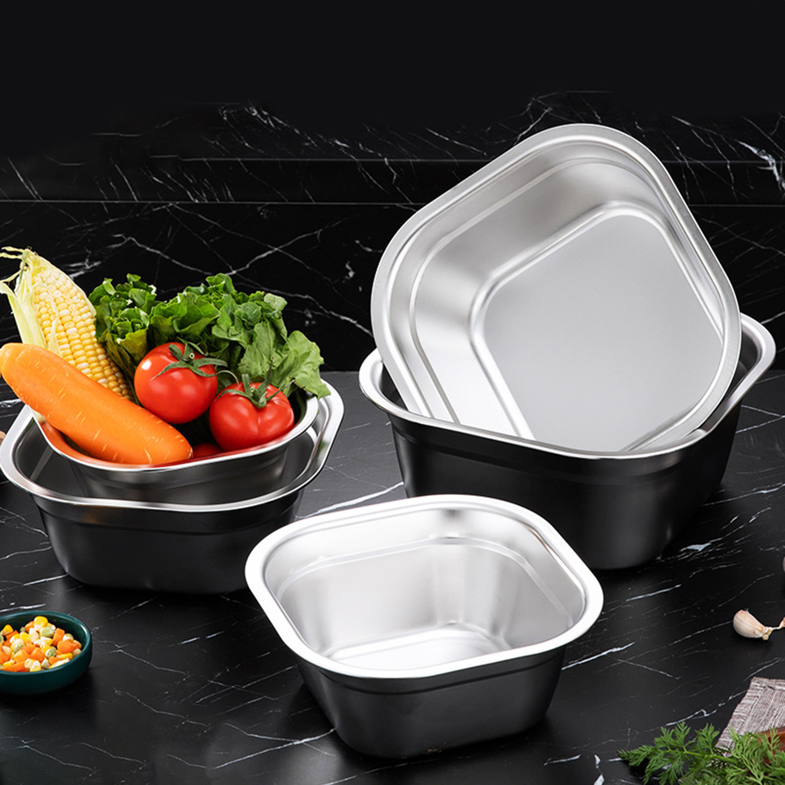Stainless Steel Square Basin V - Food Storage Stainless Steel Containers recensione e prezzo