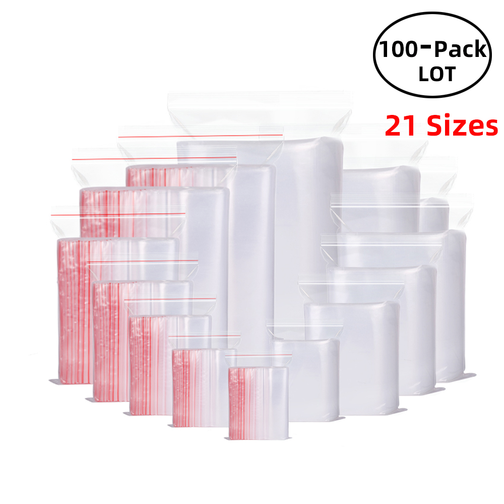 100PCS/Pack Resealable Zip Loc - Food Storage Plastic Bag recensione e prezzo