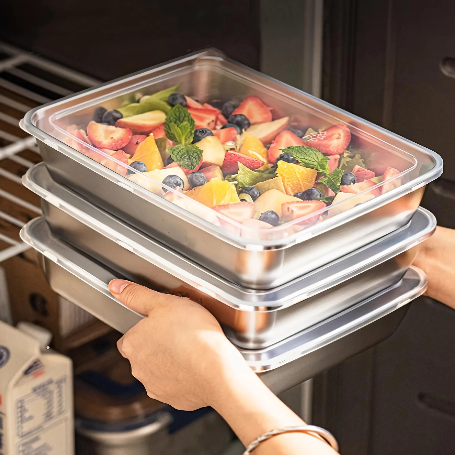 3pcs Stainless Steel Food Cont - Food Storage Box Stainless Steel recensione e prezzo