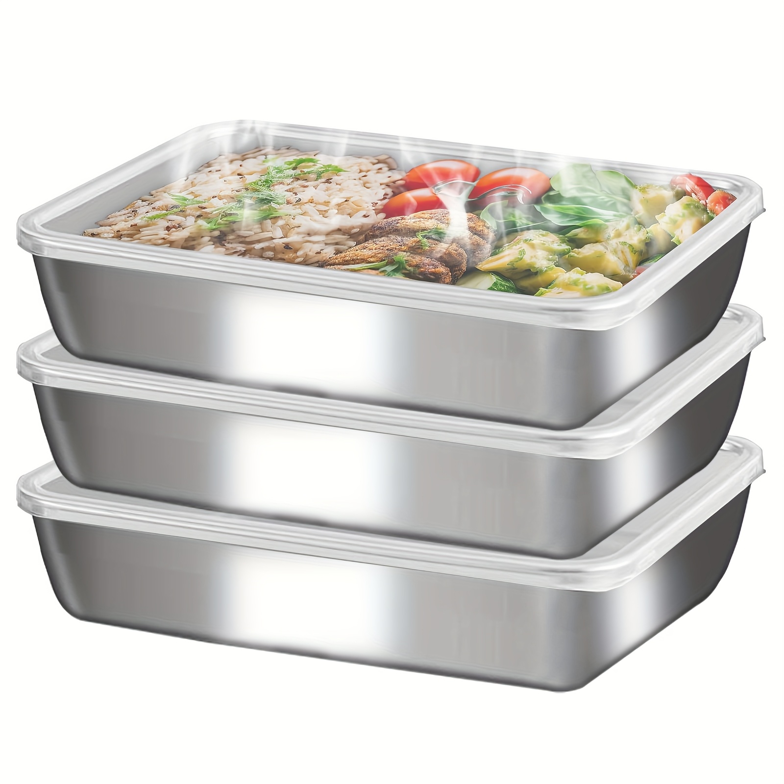 3pcs Stainless Steel Food Cont - Food Storage Box Stainless Steel recensione e prezzo
