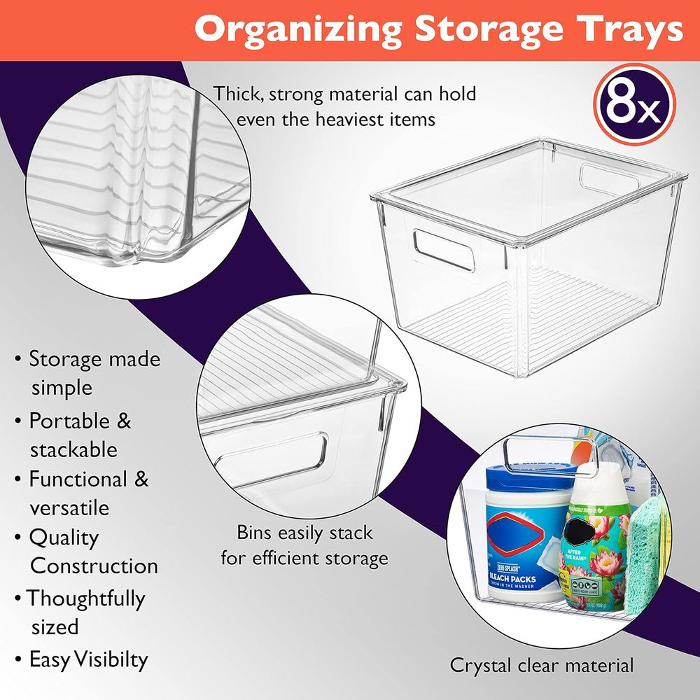 Extra Large Plastic Storage Bi - Stackable Pantry Bin recensione e prezzo