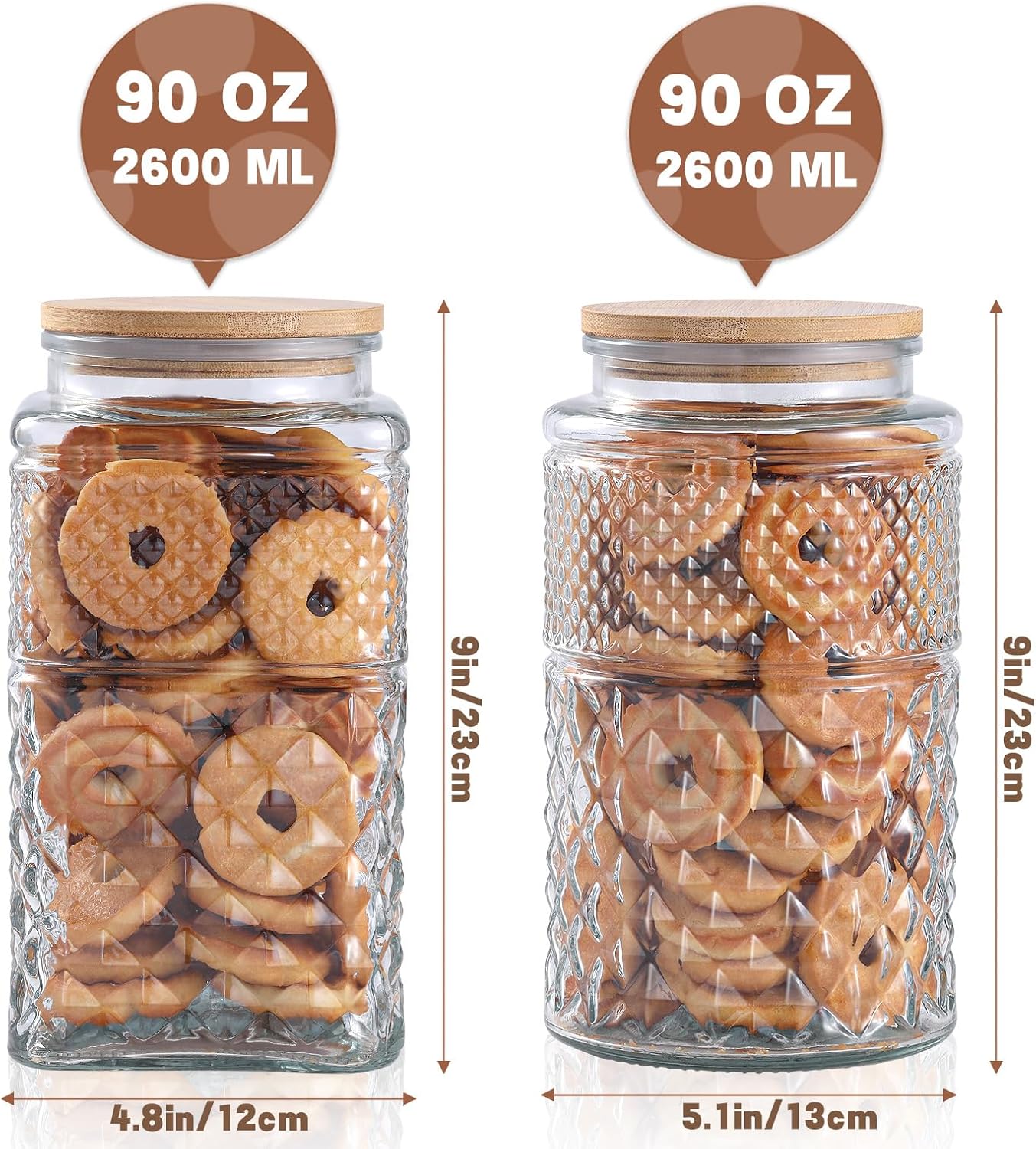 0.7Gallon/2600ml Glass Cookie  - Food Storage Containers Set recensione e prezzo