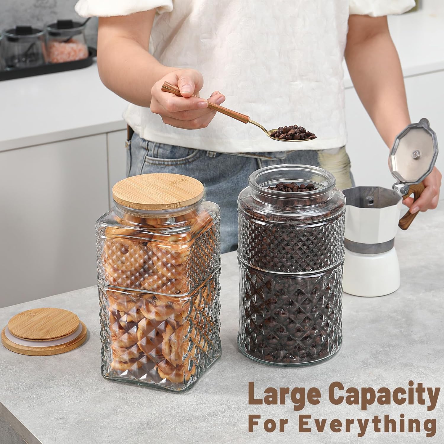 0.7Gallon/2600ml Glass Cookie  - Food Storage Containers Set recensione e prezzo
