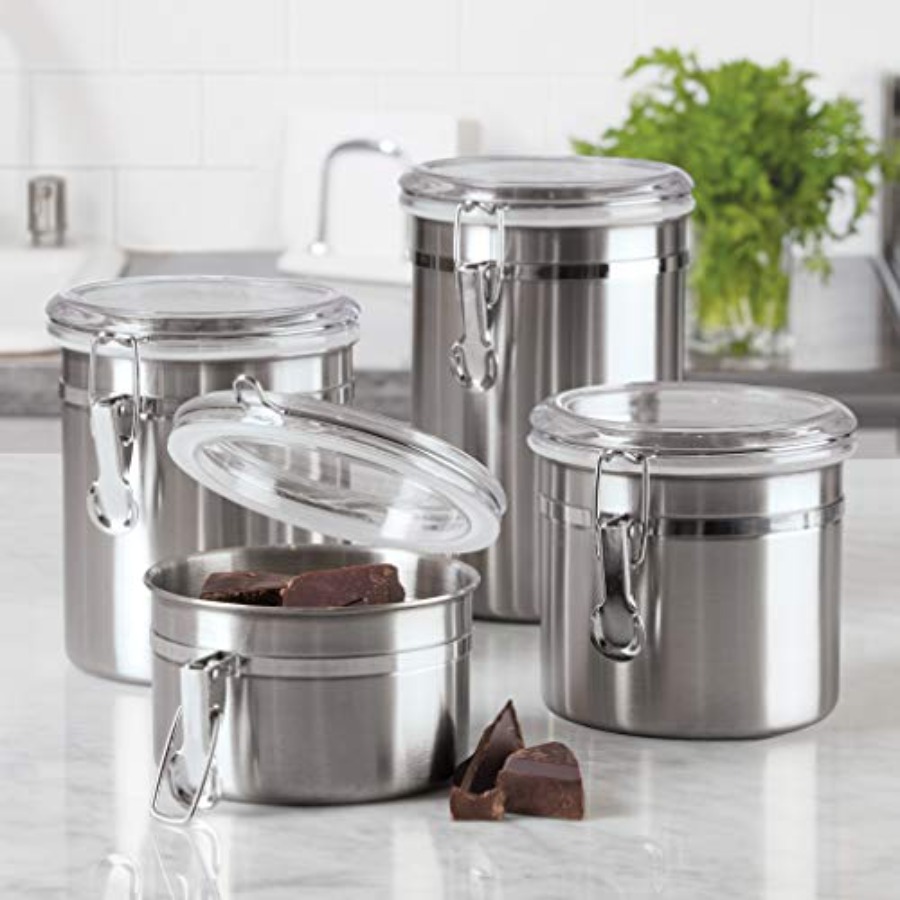 Set of 4 Stainless Steel Kitch - Food Storage Airtight recensione e prezzo
