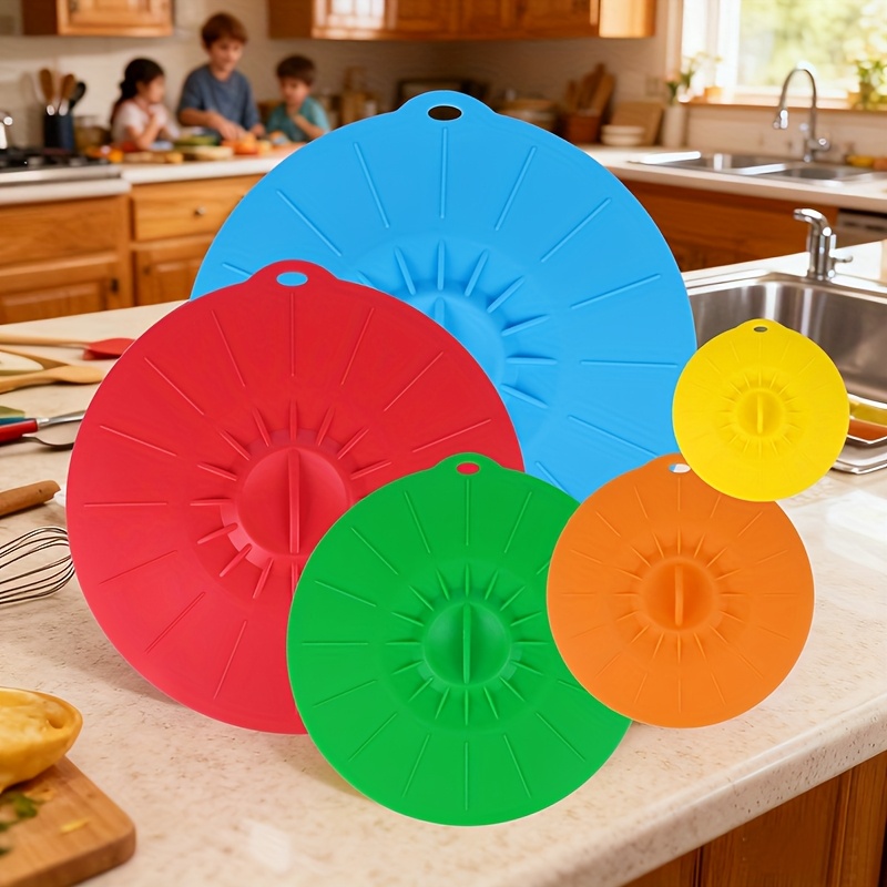 5-Piece Silicone Lids, Heat-Re - Food Storage With Colander recensione e prezzo