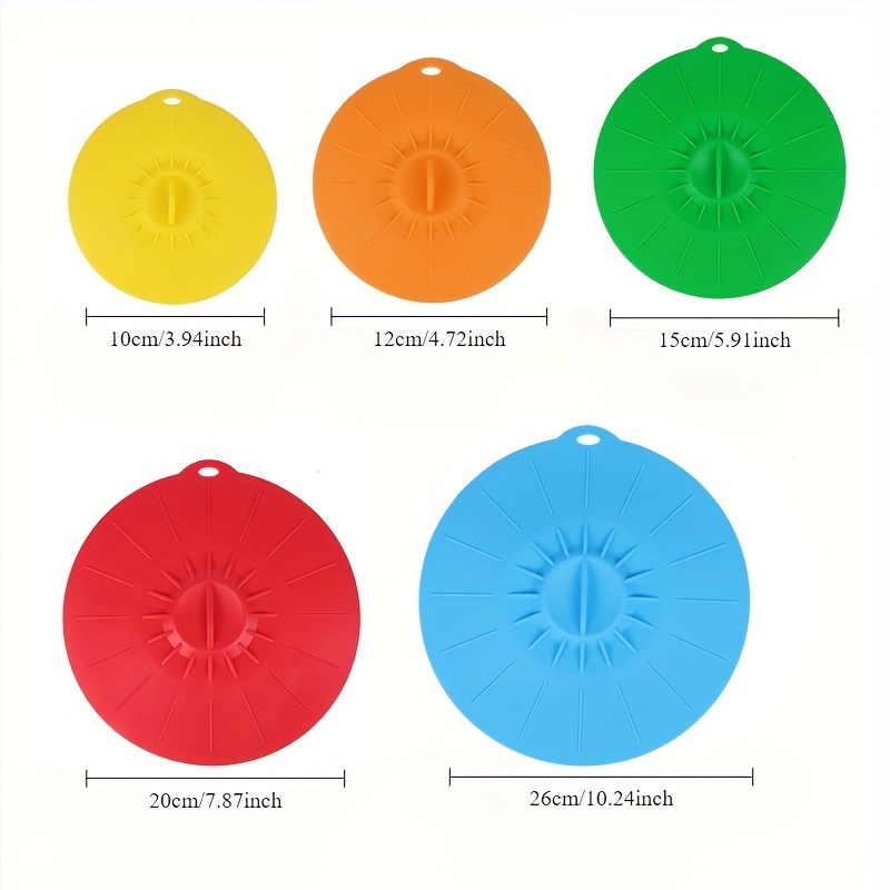 5-Piece Silicone Lids, Heat-Re - Food Storage With Colander recensione e prezzo