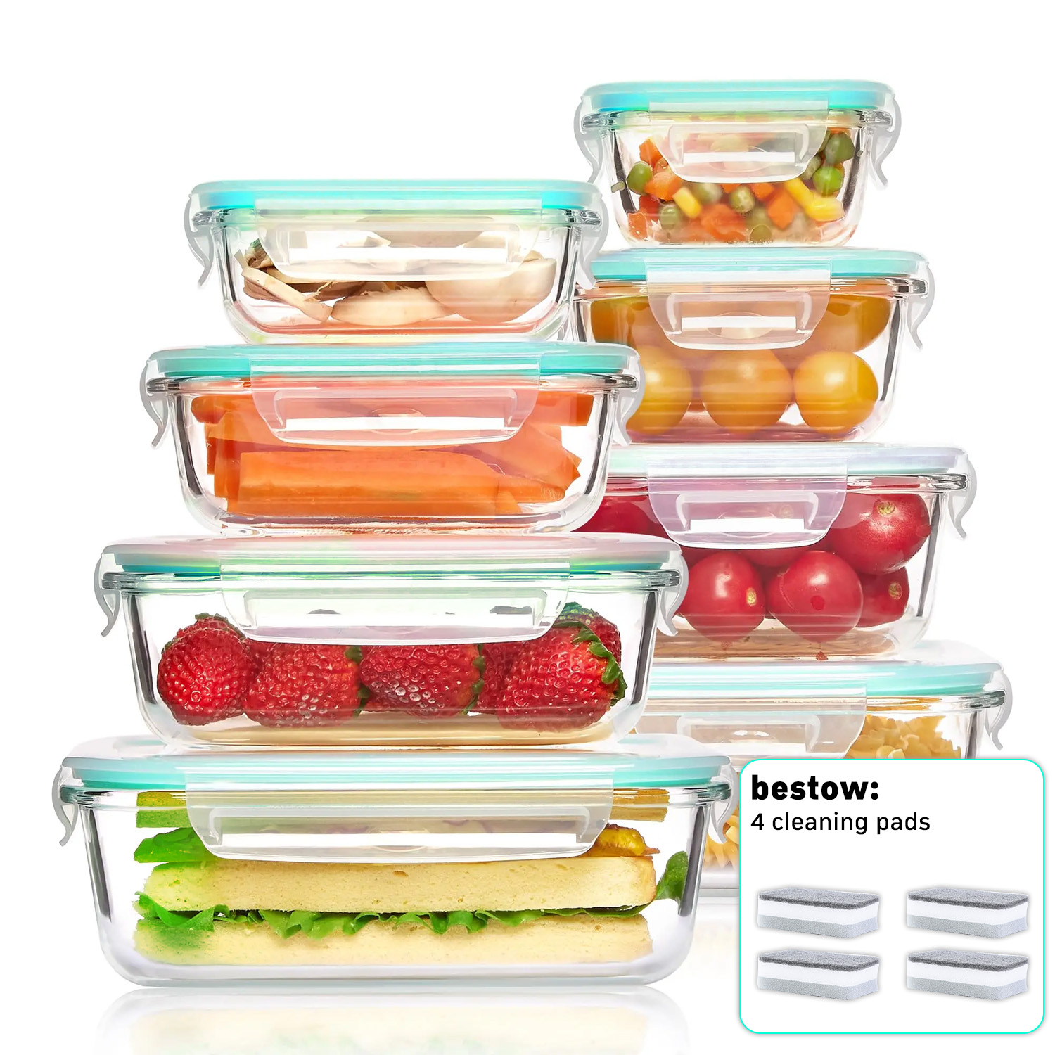 8-Pack Airtight Glass Food Sto - Food Storage And Preservation recensione e prezzo