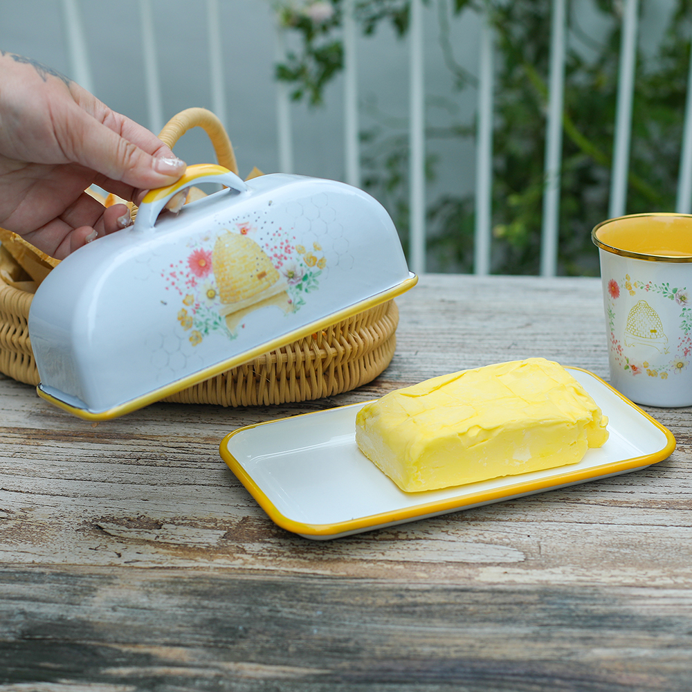 Menschy Enamel Butter Dish Che - Food Storage For Room recensione e prezzo