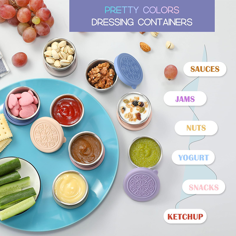 6 Mini Salad Dressing Containe - Food Storage Box Stainless Steel recensione e prezzo
