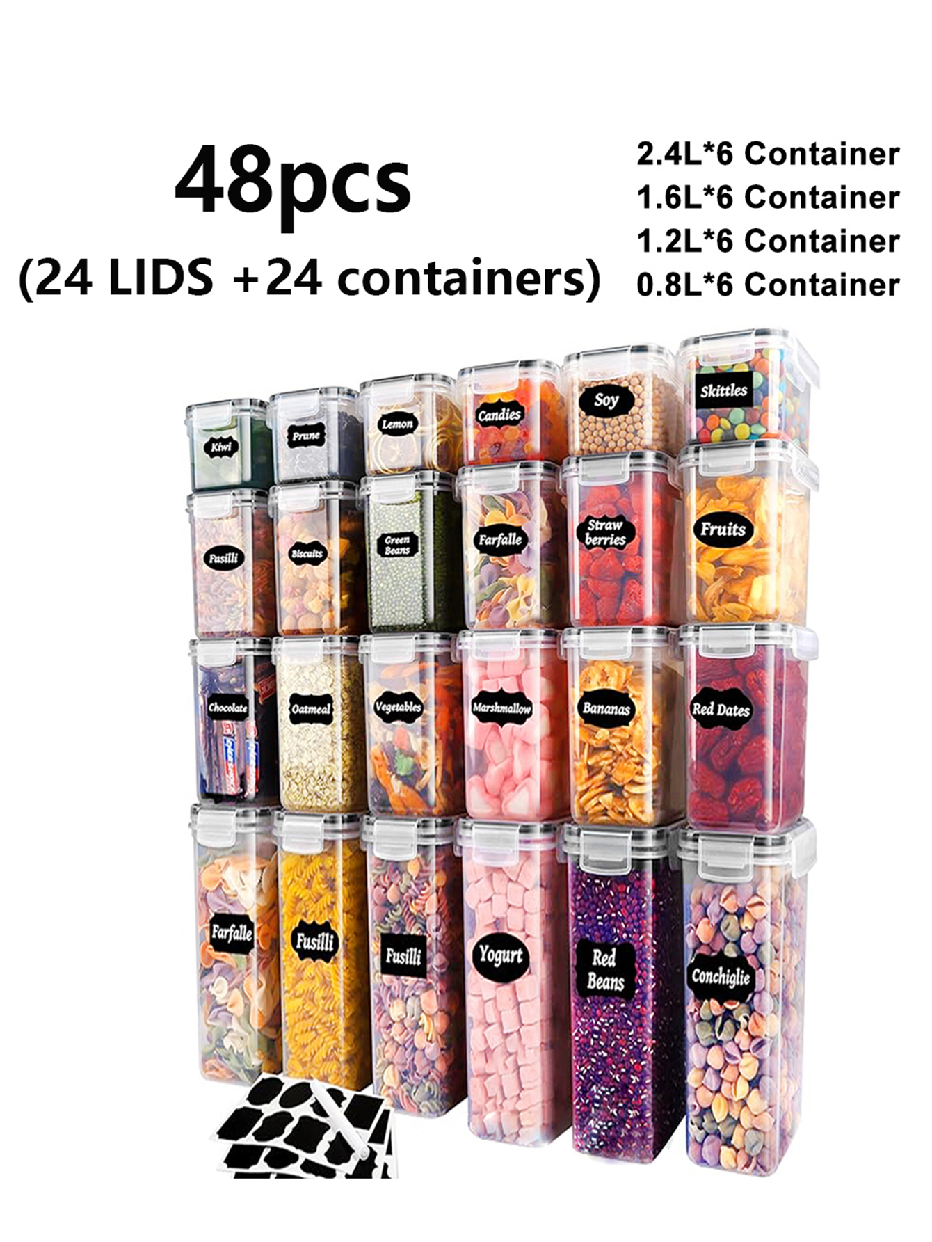 48pcs,Sealed food storage cont - Food Storage And Preservation recensione e prezzo