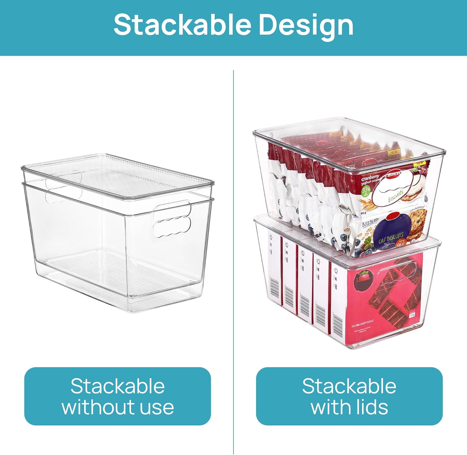 6 Pack Clear Stackable Storage - Stackable Pantry Bin recensione e prezzo